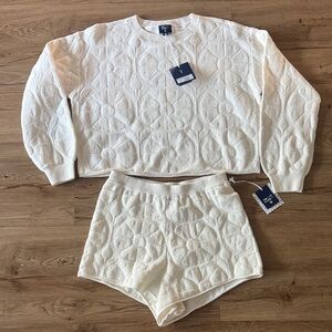 SOLD OUT Roller Rabbit Cream Textured Knit Top with Matching Shorts